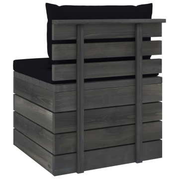 Set mobilier grădină din paleți, 2 piese, cu perne, lemn de pin - Img 5