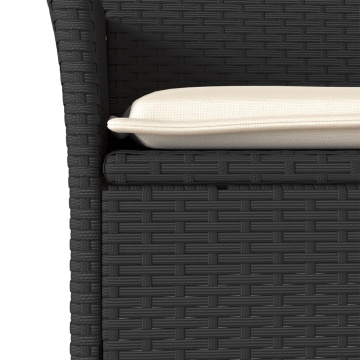 Set mobilier grădină perne 5 piese negru poliratan/lemn acacia - Img 8