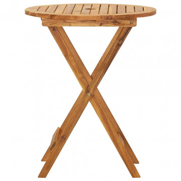 Set mobilier grădină pliabil, 3 piese, lemn masiv acacia - Img 4