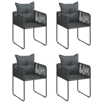 Set mobilier masă de grădină, 5 piese, negru, ratan PVC - Img 4