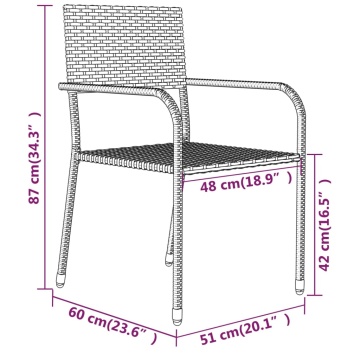 Set mobilier pentru grădină, 3 piese, gri - Img 6