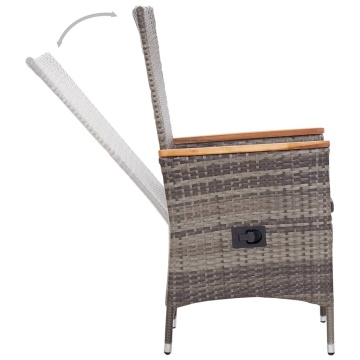 Set mobilier pentru grădină, cu perne, 3 piese, gri - Img 8