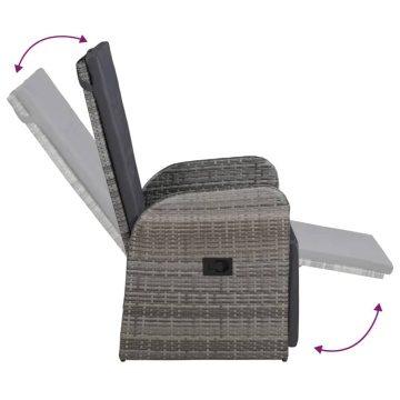 Set mobilier pentru grădină, cu perne, 7 piese, gri - Img 6