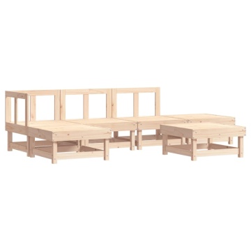 Set mobilier relaxare de grădină & perne 6 piese lemn masiv pin - Img 3
