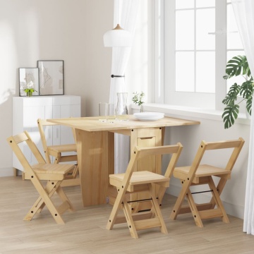 Set mobilier tip fluture Corona, pliabil 5 piese maro lemn pin - Img 3