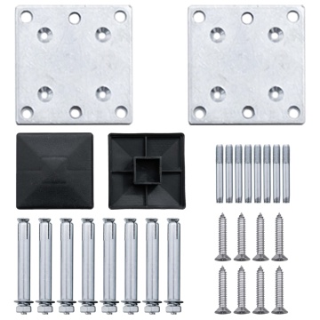 Set panouri gard, 2 pătrate + 1 oblic, maro, 446x186 cm, WPC - Img 7