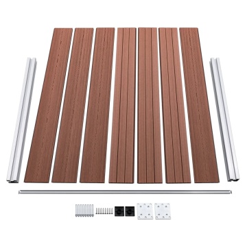 Set panouri gard, 353x146 cm, maro, WPC - Img 8