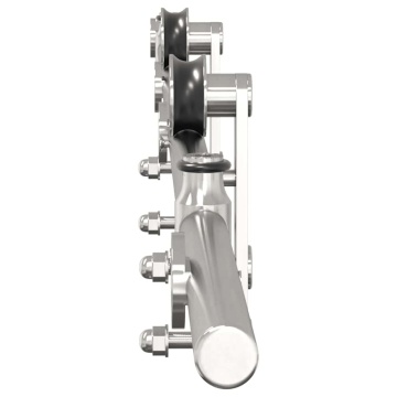 Set piese pentru ușă glisantă, argintiu, 183 cm oțel inoxidabil - Img 5