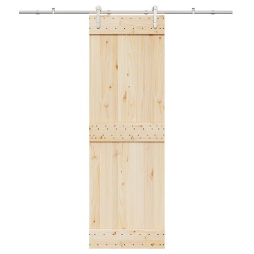 Set piese pentru ușă glisantă, argintiu, 200 cm oțel inoxidabil - Img 1