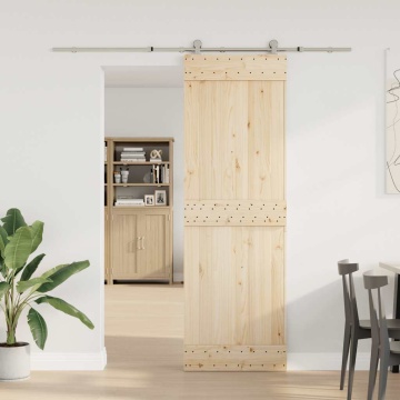 Set piese pentru ușă glisantă, argintiu, 200 cm oțel inoxidabil - Img 3