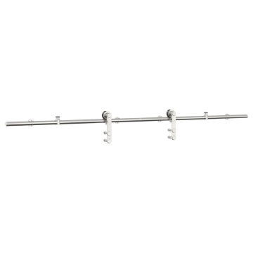 Set piese pentru ușă glisantă, argintiu, 200 cm oțel inoxidabil - Img 4