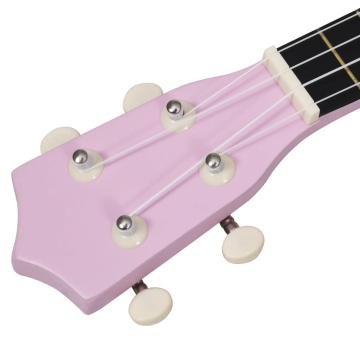 Set ukulele soprano, cu husă, pentru copii, roz, 21 - Img 7