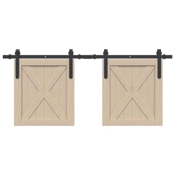 Set uși glisante pentru dulap 122 cm oțel carbon - Img 1