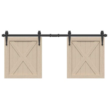 Set uși glisante pentru dulap 122 cm oțel carbon - Img 1