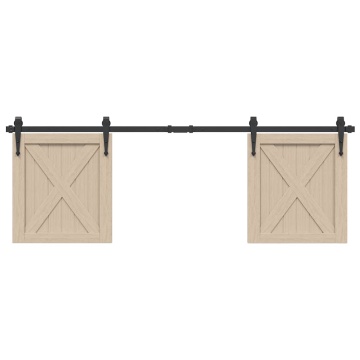 Set uși glisante pentru dulap 152 cm oțel carbon - Img 1