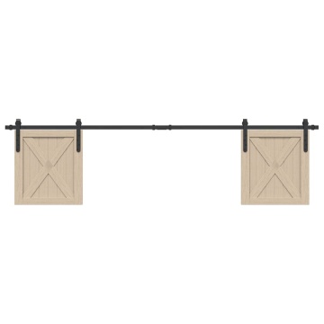 Set uși glisante pentru dulap 200 cm oțel carbon - Img 1