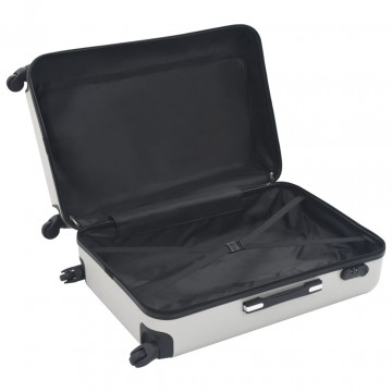 Set valiză carcasă rigidă, 3 buc., argintiu strălucitor, ABS - Img 5
