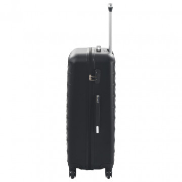 Set valiză carcasă rigidă, 3 buc., negru, ABS - Img 8