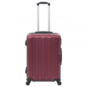 Set valize cu carcasă rigidă, 3 buc., roșu vin, ABS - Img 3