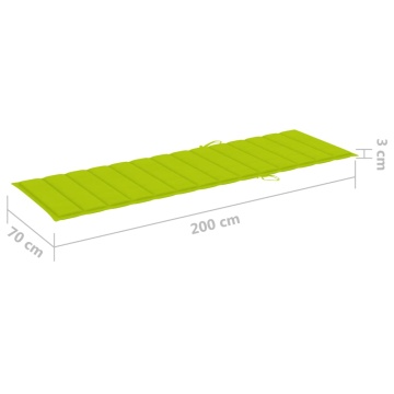 Șezlong cu pernă verde aprins, lemn de pin tratat - Img 7