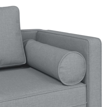 Șezlong cu perne, gri deschis, material textil - Img 5