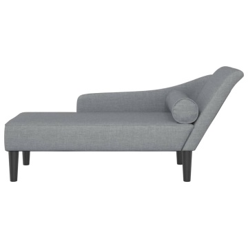 Șezlong cu perne, gri deschis, material textil - Img 3