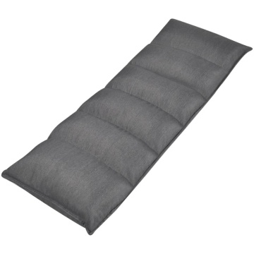 Șezlong de podea pliabil, gri, material textil - Img 2
