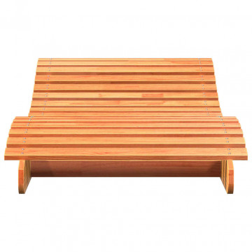 Șezlong, maro ceruit, 205x80x31,5 cm, lemn masiv de pin - Img 4