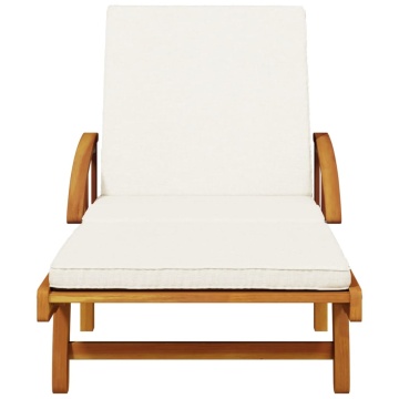 Șezlonguri 2 buc. cu perne 200x68x83 cm lemn masiv de acacia - Img 3