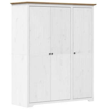 Șifonier BODO, alb & maro, 146x53,5x173 cm, lemn masiv de pin - Img 2