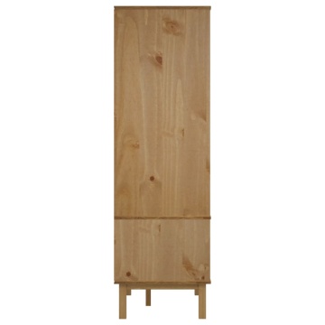Șifonier OTTA, maro și gri, 76,5x53x172 cm, lemn masiv pin - Img 7