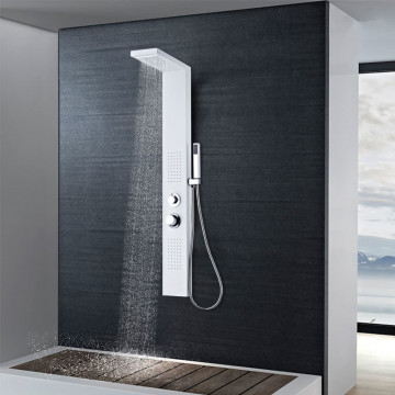 Sistem panel de duș din aluminiu, alb mat - Img 1
