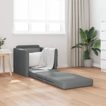 Sofa Pat 2 în 1 Gri Închis 74x77x81 cm Ţesătură - Img 3
