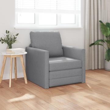 Sofa Pat de podea 2 în 1 Gri Deschis 74x77x81 cm - Img 1