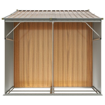 Șopron de grădină maro deschis 277x192,5x179 cm oțel galvanizat - Img 5