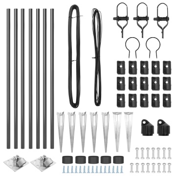 Stâlpi cu vârf 7 buc Ø32 mm 120 cm Oțel galvanizat - Img 3