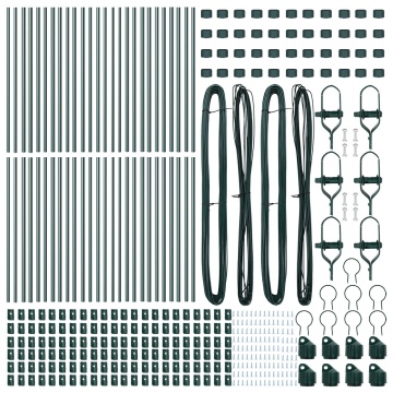 Stâlpi de gard, 52 buc., verde, Ø32 mm, 100 cm, oțel zincat - Img 3