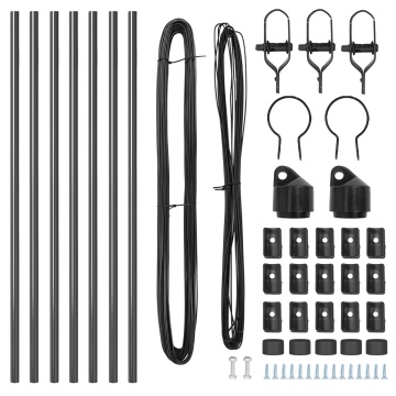 Stâlpi de gard 7 buc Gri Ø32 mm 80 cm Oțel zincat - Img 3