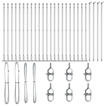 Stâlpi de gard Set de 52 Oțel galvanizat 3.2 x 3.2 x 83.5 cm - Img 2