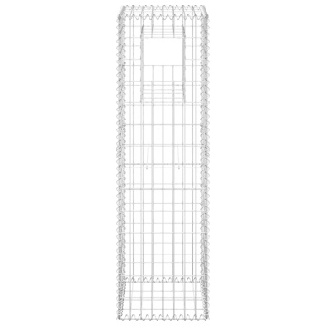 Stâlpi tip coș gabion, 2 buc., 40x40x140 cm, fier - Img 4