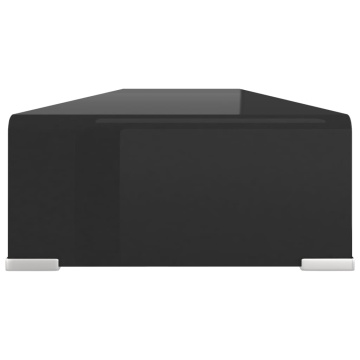 Stand TV/Suport monitor sticlă, 120x30x13 cm, negru - Img 4