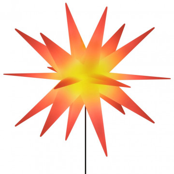 Stea iluminată Moravian pliabilă cu LED/țăruș de sol roșu 57 cm - Img 2