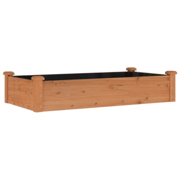 Strat grădină înălțat cu căptușeală maro 120x60x25 cm lemn brad - Img 2
