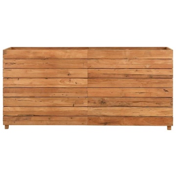Strat înălțat, 150x40x72 cm, lemn de tec reciclat și oțel - Img 3