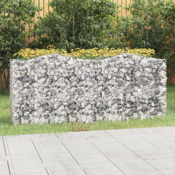 Strat înălțat cu gabion arcuit, 200x50x100 cm, fier galvanizat - Img 1