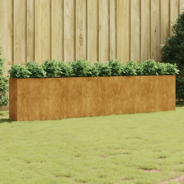 Strat înălțat de grădină, 360x40x80 cm, oțel corten - Img 1