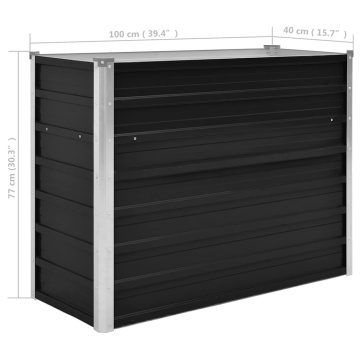Strat înălțat de grădină antracit 100x40x77 cm oțel galvanizat - Img 8