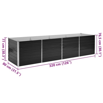 Strat înălțat de grădină antracit 320x80x77 cm oțel galvanizat - Img 8