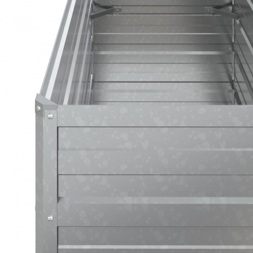 Strat înălțat de grădină argintiu 100x40x77 cm oțel galvanizat - Img 5
