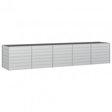 Strat înălțat de grădină argintiu 400x80x77 cm oțel galvanizat - Img 2